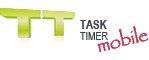 Das Bild zeigt ein kleines Schild mit dem Text "TT TaskTimer Mobile"