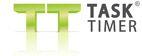 Das Bild zeigt ein kleines Schild mit dem Text "TT TaskTimer"